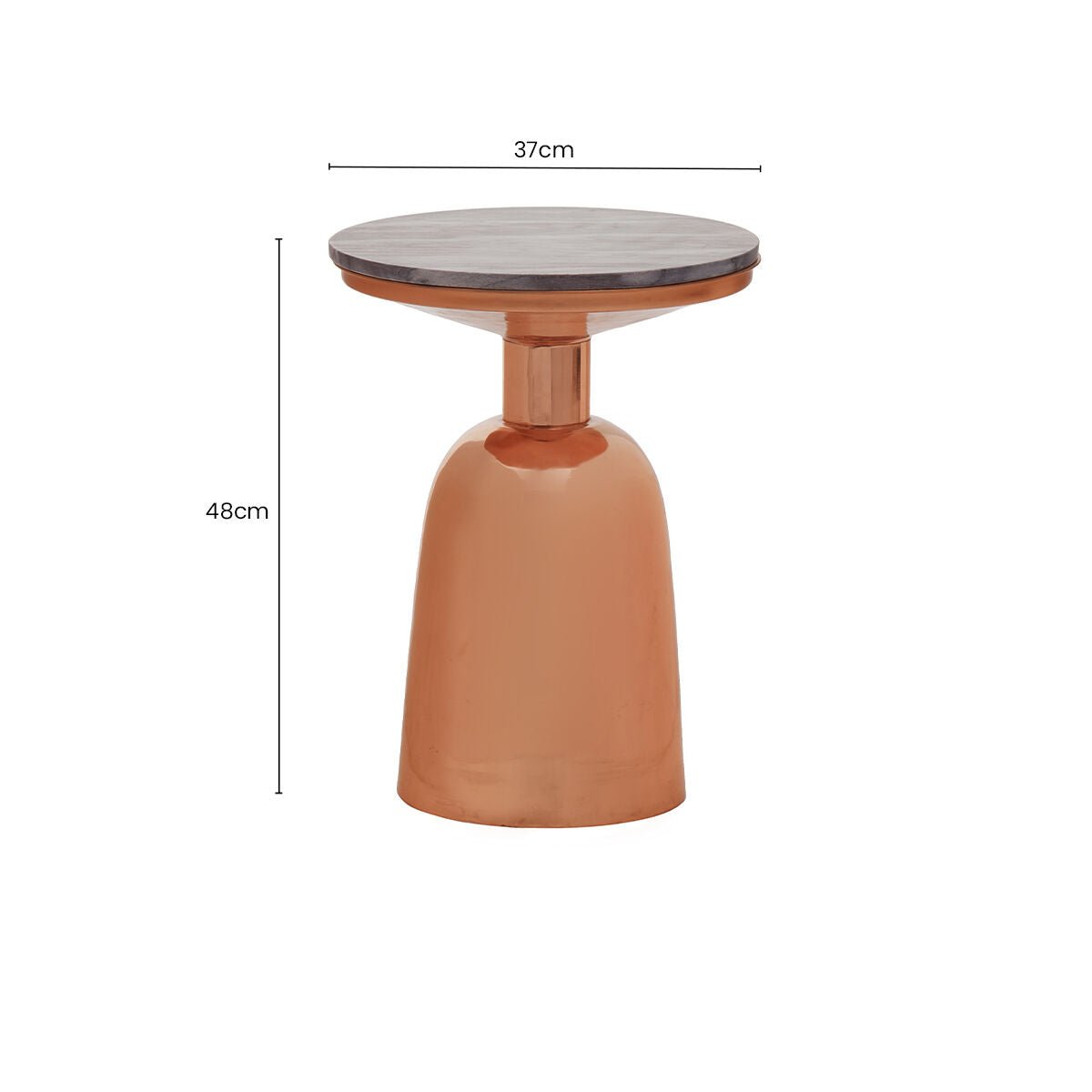 Amira Black Marble Side Table with Copper Iron Base - MOOAZAA