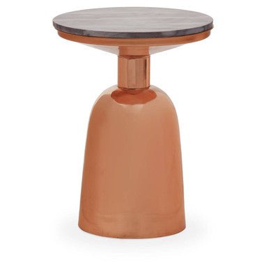 Amira Black Marble Side Table with Copper Iron Base - MOOAZAA