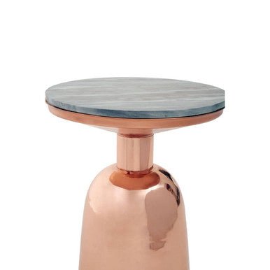Amira Black Marble Side Table with Copper Iron Base - MOOAZAA
