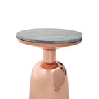 Amira Black Marble Side Table with Copper Iron Base - MOOAZAA