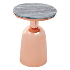 Amira Black Marble Side Table with Copper Iron Base - MOOAZAA