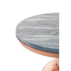 Amira Black Marble Side Table with Copper Iron Base - MOOAZAA