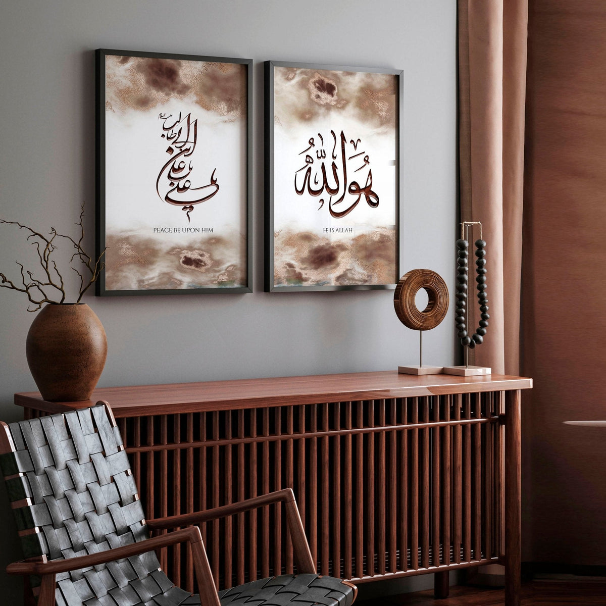 Arabic calligraphy wall art | Set of 2 wall art prints