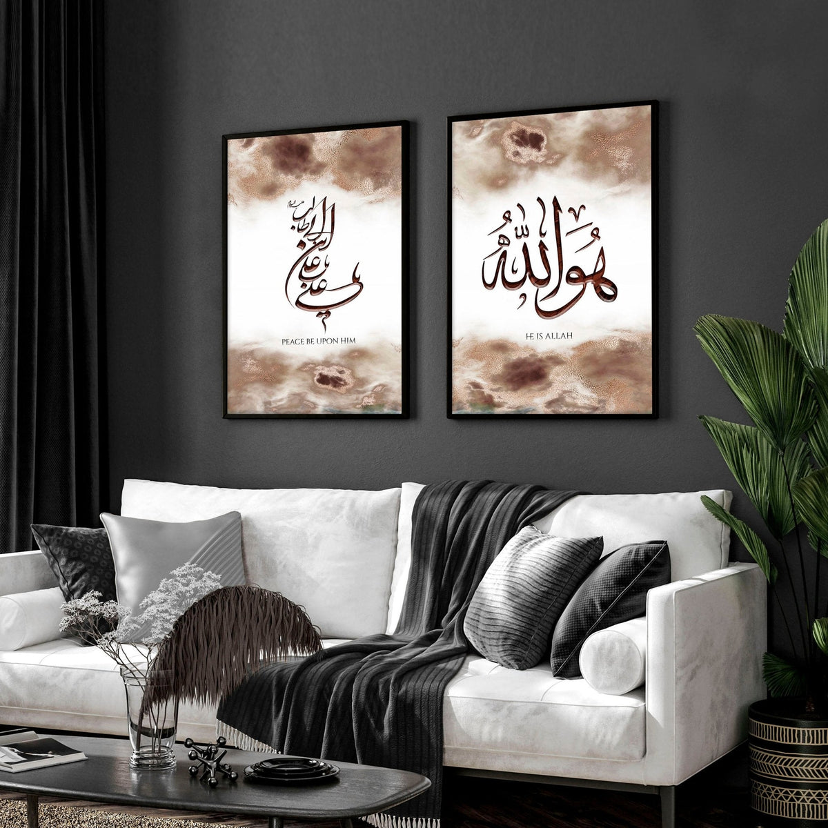 Arabic calligraphy wall art | Set of 2 wall art prints