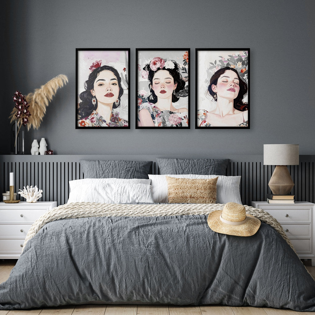 Art Decor For Bedroom Wall | Set of 3 Bohemian Prints