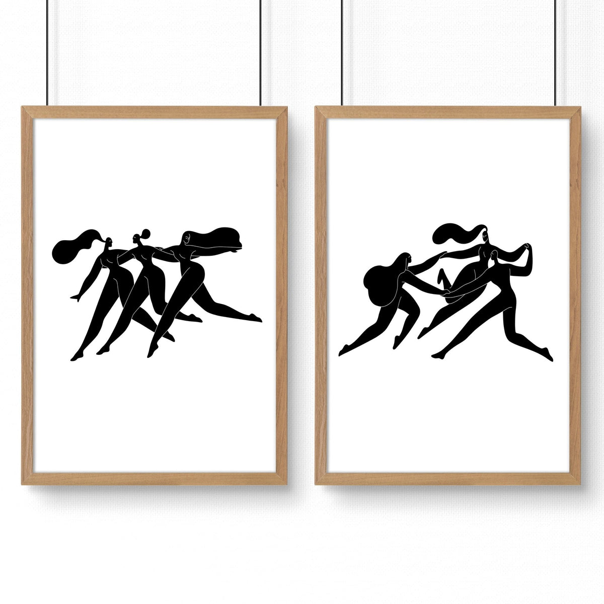 Art For Hallway | Set of 2 Boho Women Wall art Prints