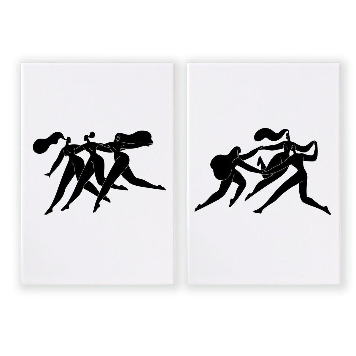 Art For Hallway | Set of 2 Boho Women Wall art Prints