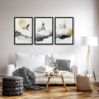 Art For Huge Wall | Set of 3 Asian Inspired Wall art Prints