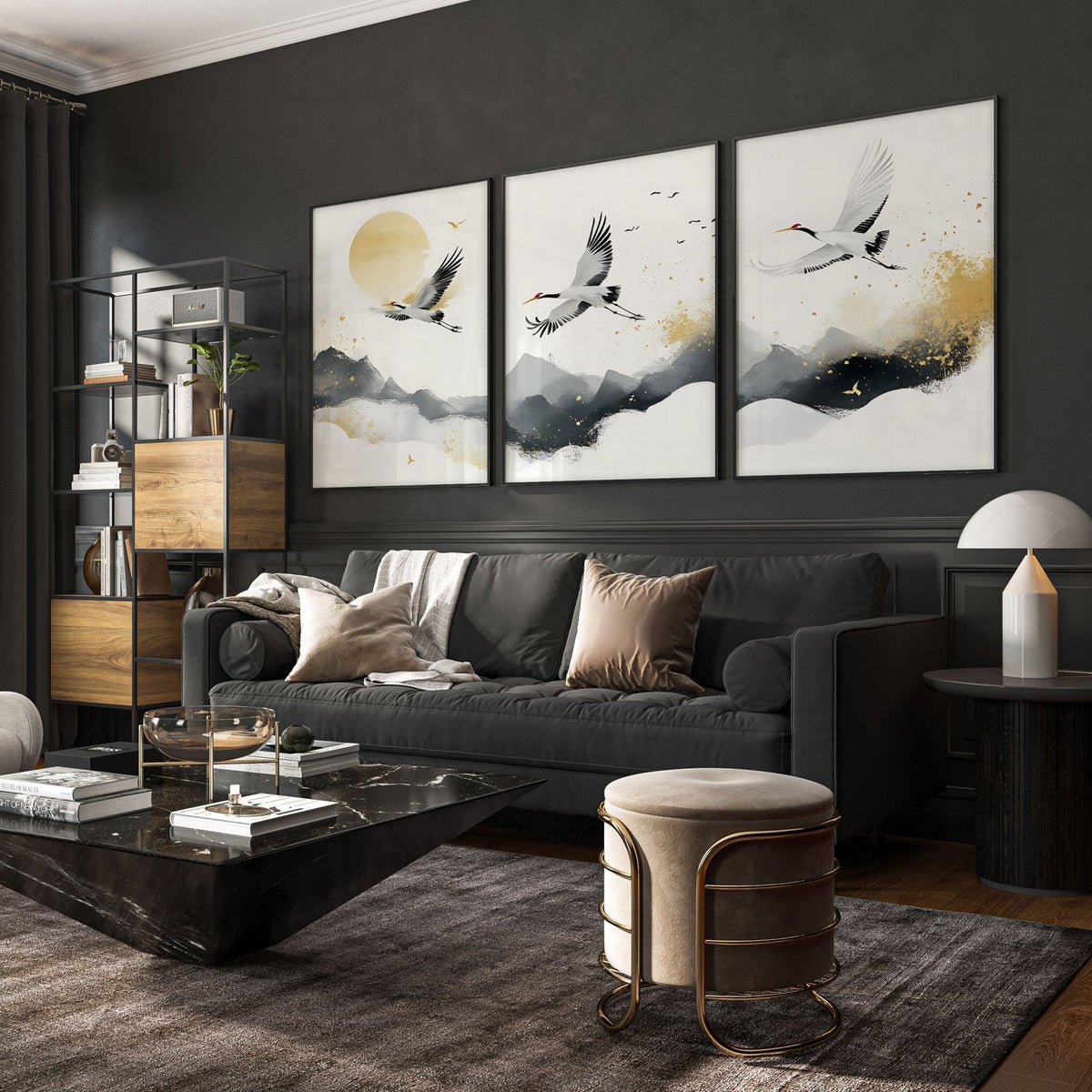 Art For Huge Wall | Set of 3 Asian Inspired Wall art Prints