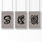 Abstract Art Set of 3 Prints | Neutral Minimalist Wall Art