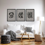 Abstract Art Set of 3 Prints | Neutral Minimalist Wall Art
