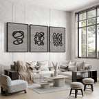 Abstract Art Set of 3 Prints | Neutral Minimalist Wall Art