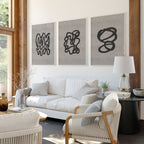 Abstract Art Set of 3 Prints | Neutral Minimalist Wall Art
