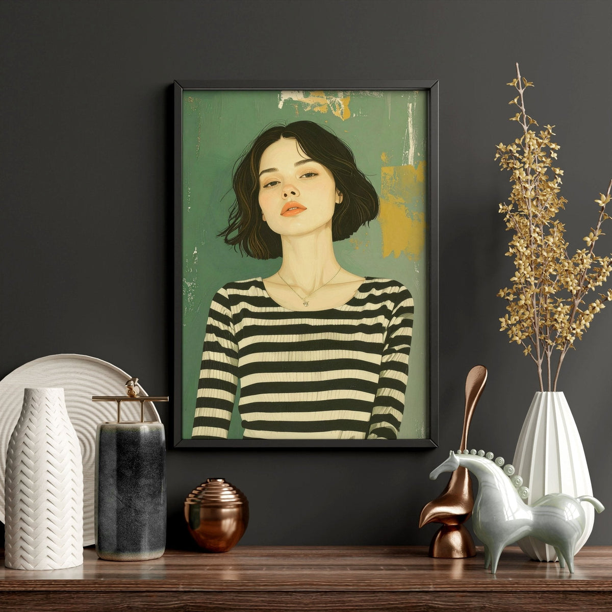 Art Print For Living Room | Set of 3 Boho Women Wall art Prints