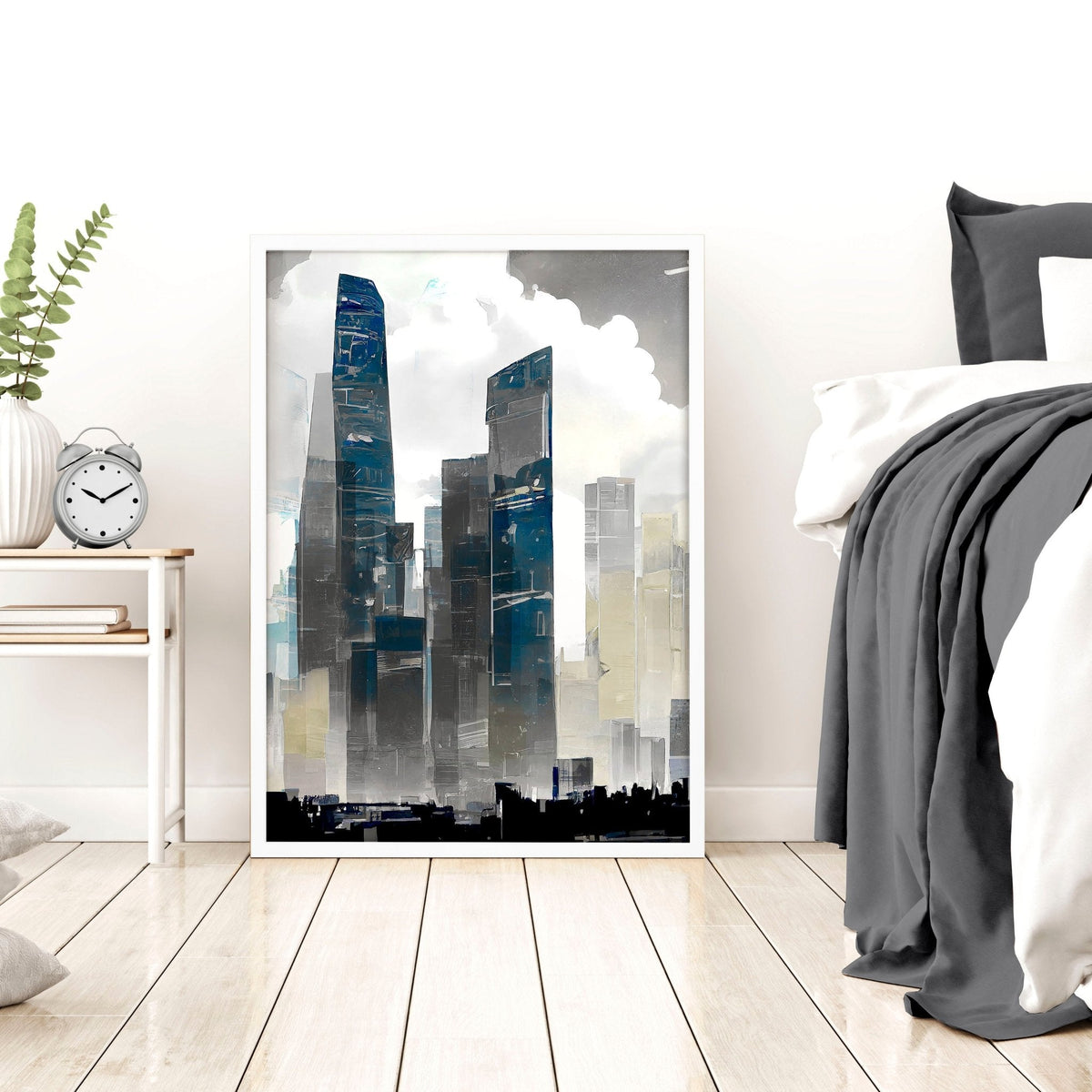 Art Prints Contemporary | Set of 3 Urban Skyscrapers Wall art Prints