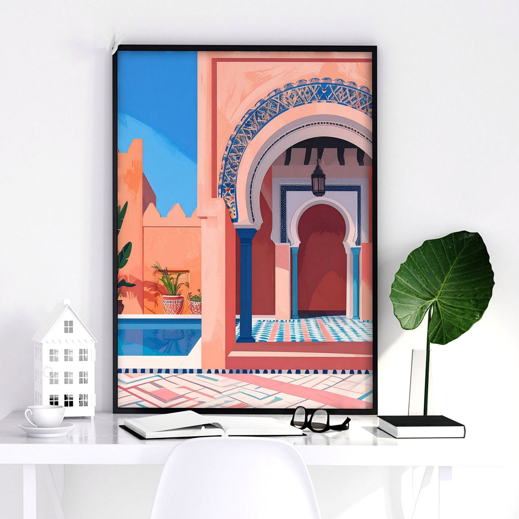 Artwork For Home Office | Set of 3 Moroccan Inspired Wall art Prints
