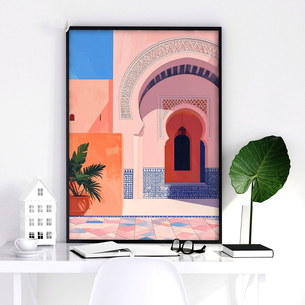 Artwork For Home Office | Set of 3 Moroccan Inspired Wall art Prints