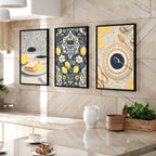 Artwork In Kitchen | Set of 3 Italian Lifestyle Wall art Prints