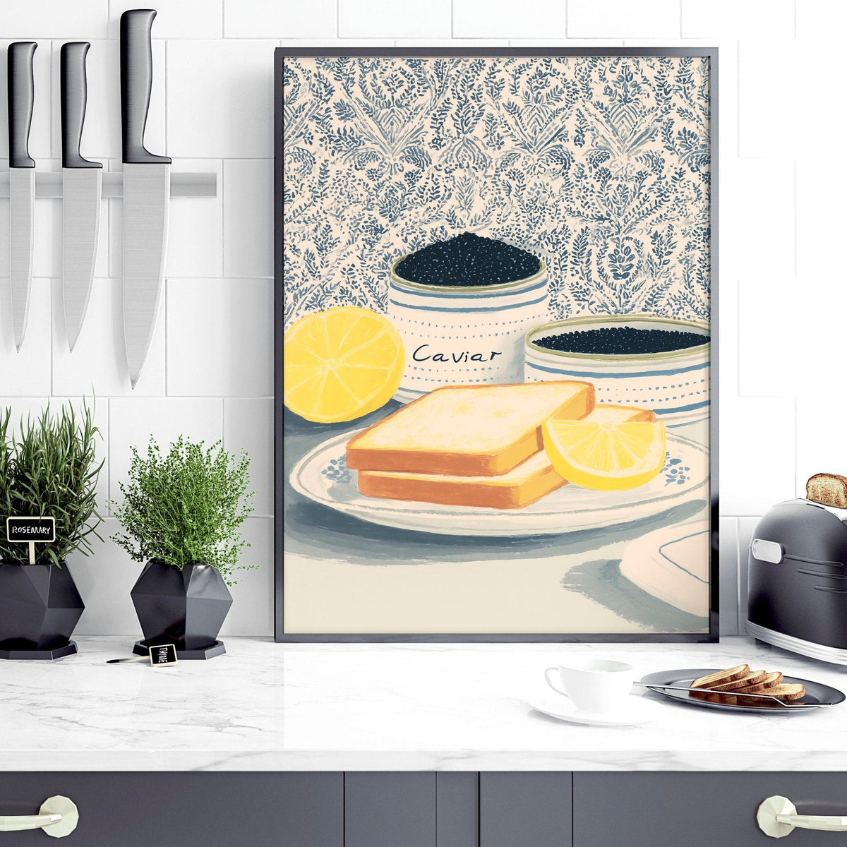 Artwork In Kitchen | Set of 3 Italian Lifestyle Wall art Prints