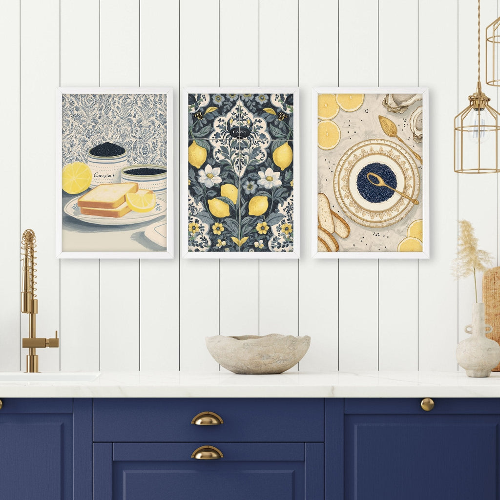 Artwork In Kitchen | Set of 3 Italian Lifestyle Wall art Prints