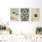 Artwork In Kitchen | Set of 3 Italian Lifestyle Wall art Prints