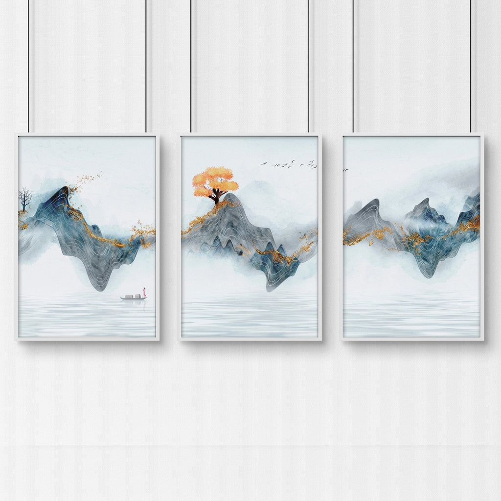 Asian Framed Wall Art – Set of 3 Prints