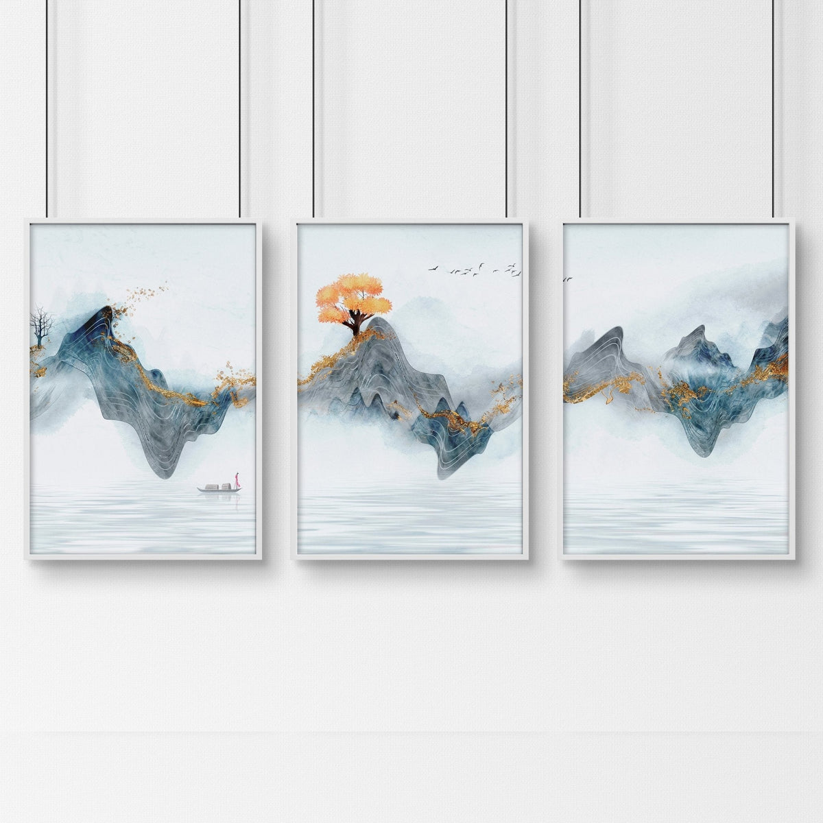 Asian Framed Wall Art – Set of 3 Prints