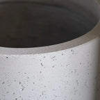 Close-up of a textured concrete pot