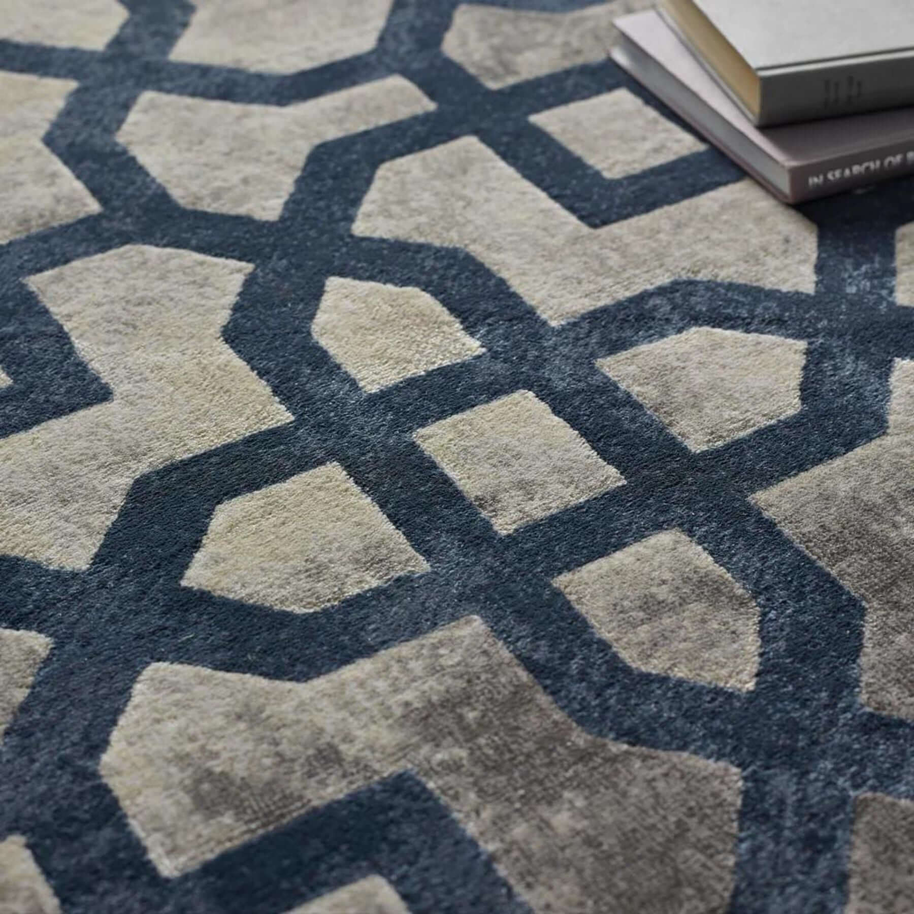 Avanti Navy Moroccan Rug - MOOAZAA