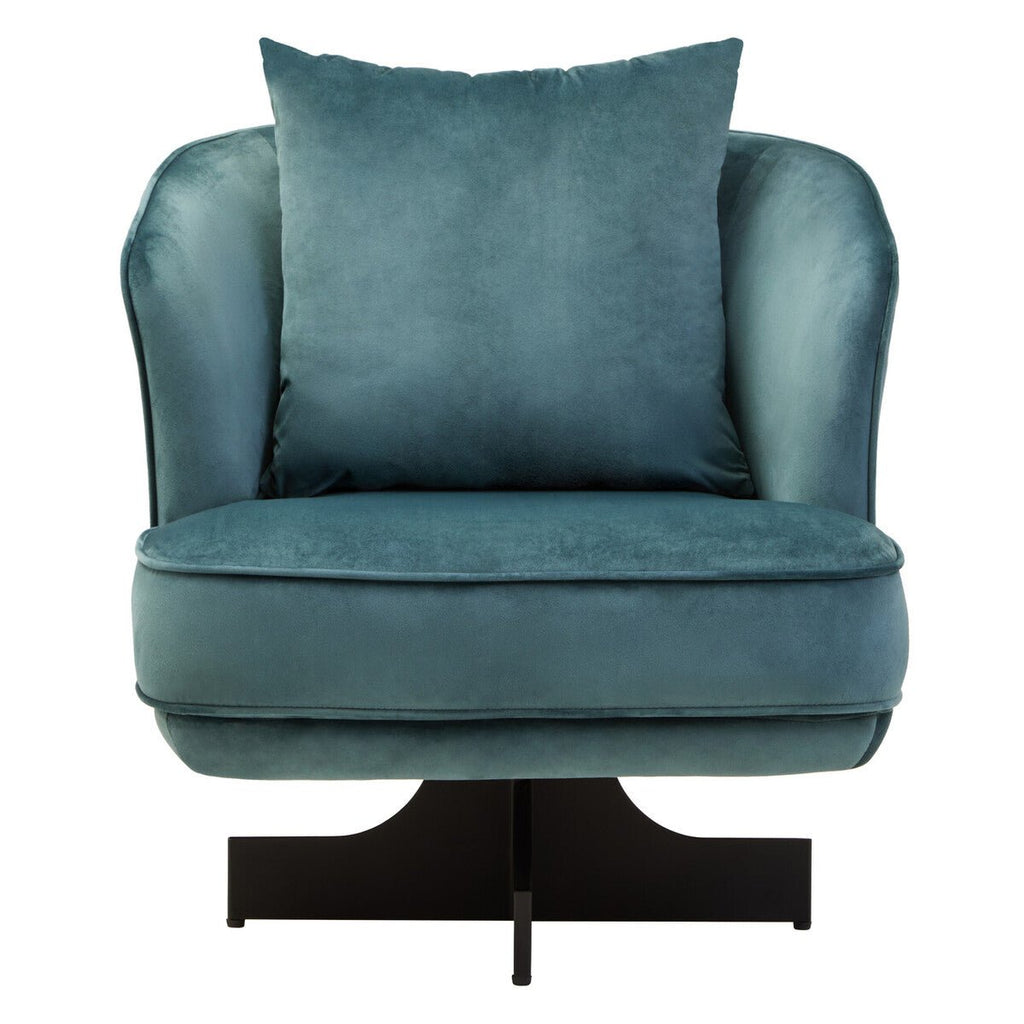 Azure Velvet Swivel Chair | Hale - MOOAZAA