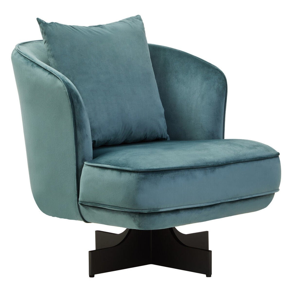Azure Velvet Swivel Chair | Hale - MOOAZAA