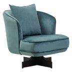 Azure Velvet Swivel Chair | Hale - MOOAZAA