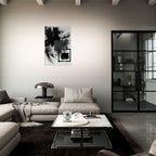 Minimal Abstract Wall Art  - Bold Black Brushstroke Canvas