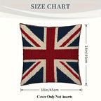 1pc, British Flag & Emblem Double-Sided Plush Pillowcase-45X45cm