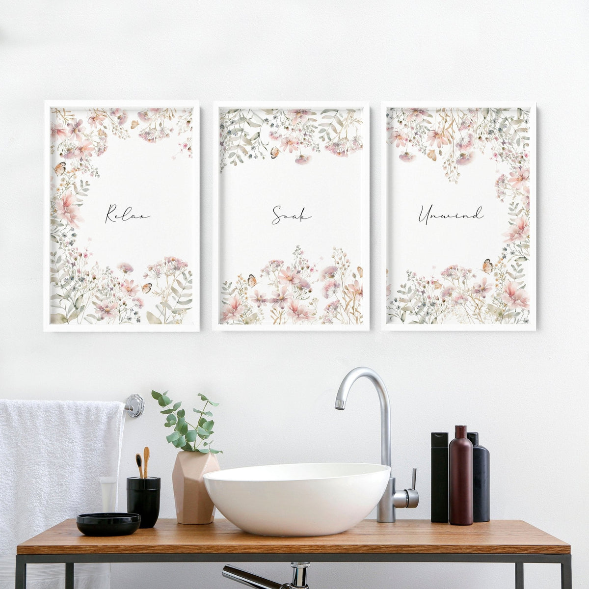 Bathroom Decor On Wall | Set of 3 wall art prints