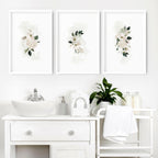 Bathroom Pictures for Wall – Shabby Chic Set of 3