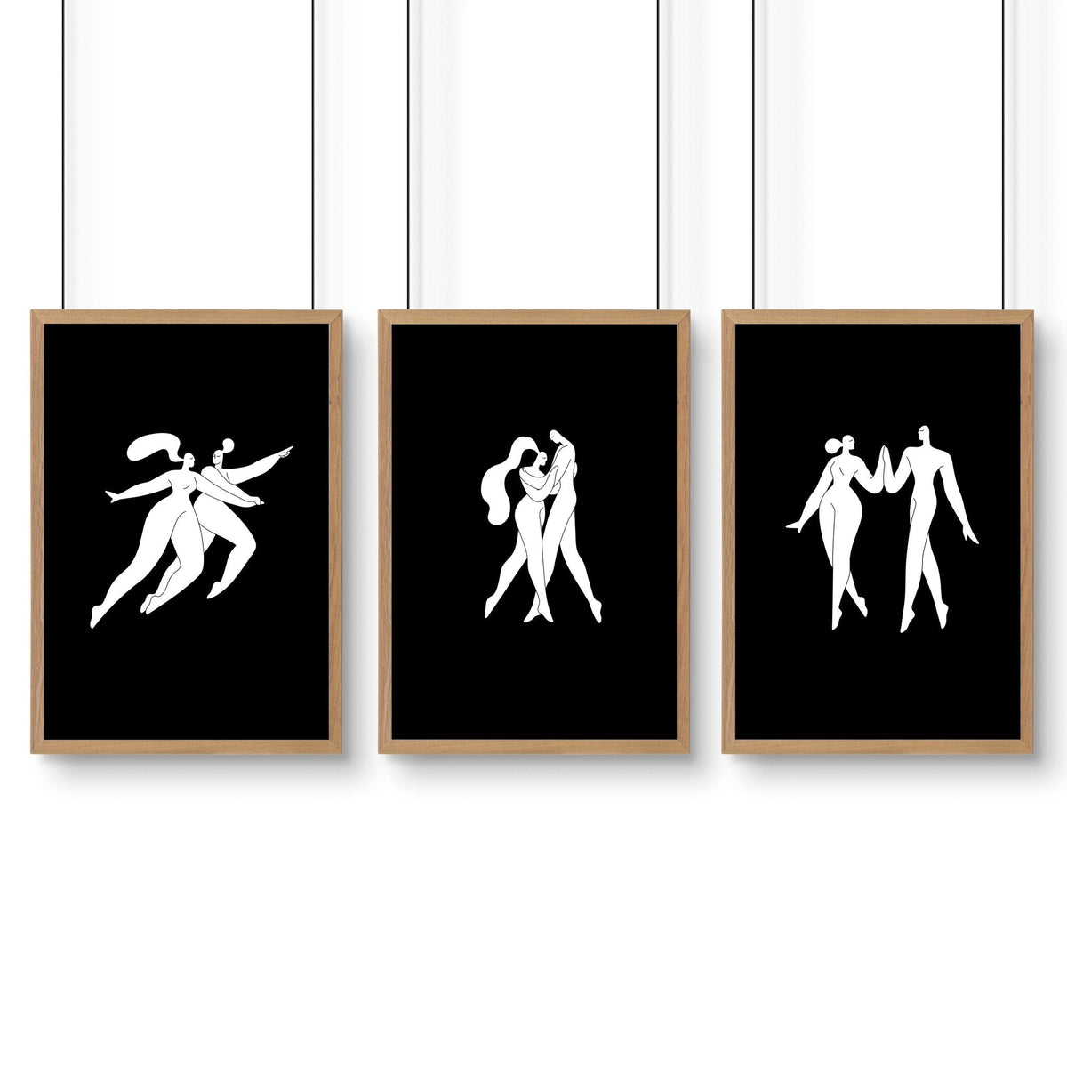 Bathroom Wall Hanging Art | Set of 3 Boho Women Wall art Prints