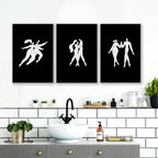 Bathroom Wall Hanging Art | Set of 3 Boho Women Wall art Prints