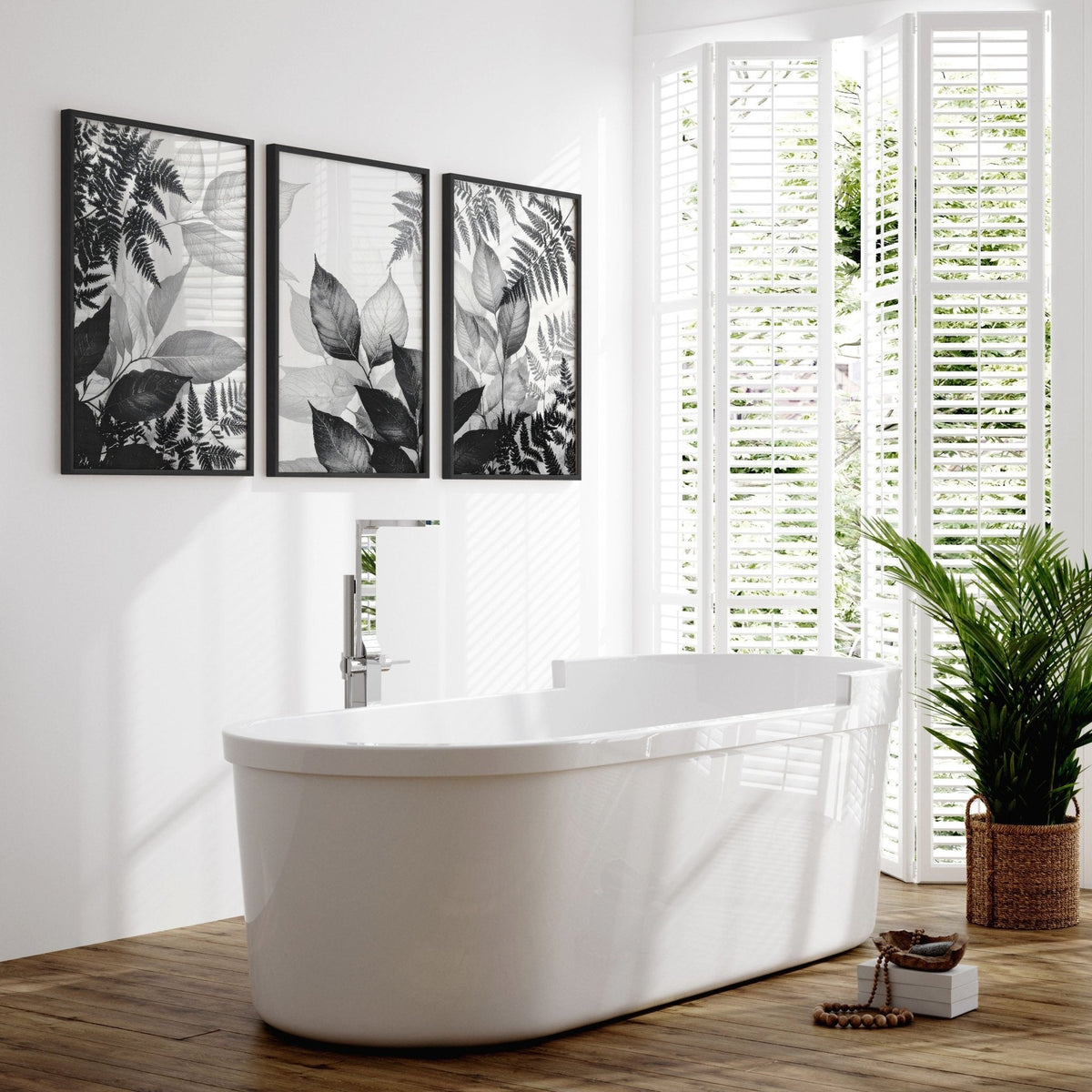 Bathroom Wall Prints | Set of 3 Botanical Wall art Prints