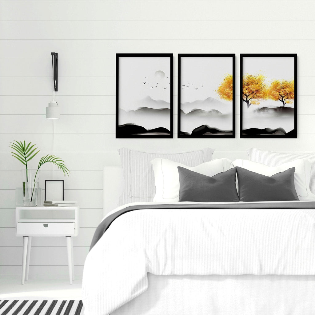 Japanese interior decor | set of 3 wall art prints for bedroom