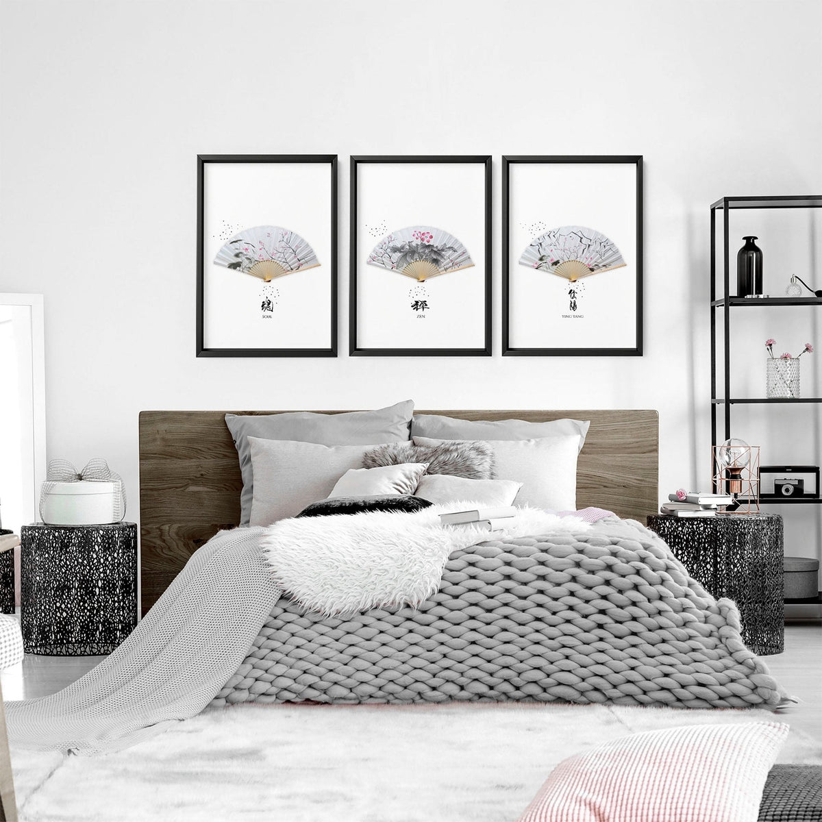Accent Wall Ideas for Bedroom – Set of 3 Framed Prints