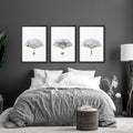 Accent Wall Ideas for Bedroom – Set of 3 Framed Prints