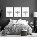 Accent Wall Ideas for Bedroom – Set of 3 Framed Prints