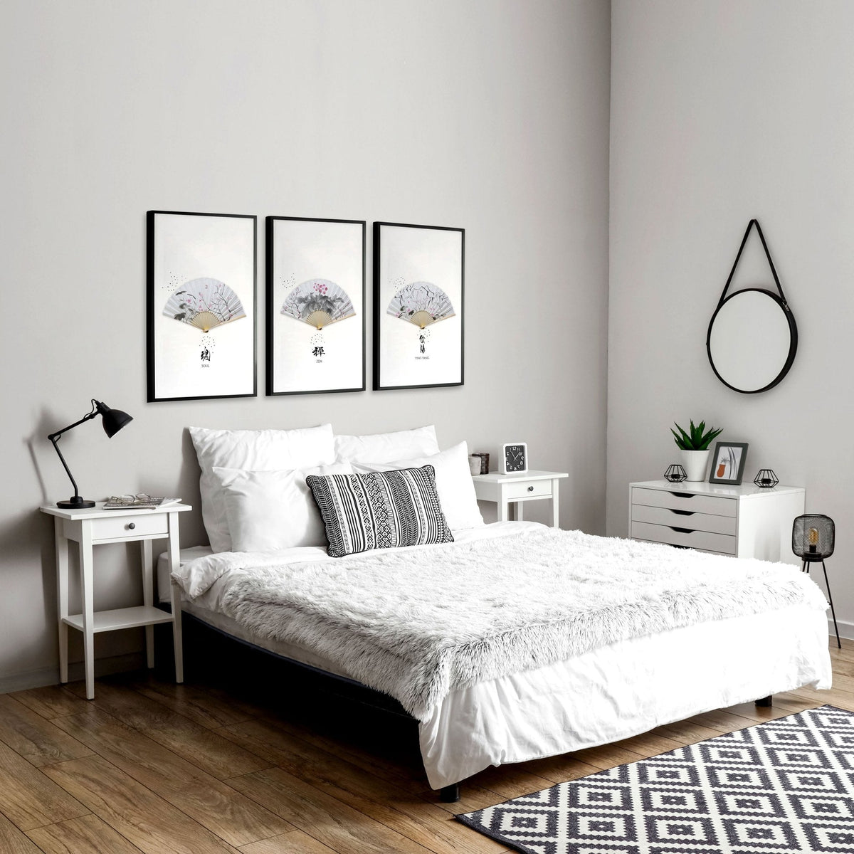 Accent Wall Ideas for Bedroom – Set of 3 Framed Prints