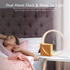 Bedside Lamp Touch Table Lamp With Natural Sounds, Desk Lamp With Alarm Clock, Touch Control 3 Levels Brightness Home Decor - MOOAZAA