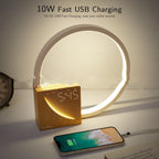 Bedside Lamp Touch Table Lamp With Natural Sounds, Desk Lamp With Alarm Clock, Touch Control 3 Levels Brightness Home Decor - MOOAZAA