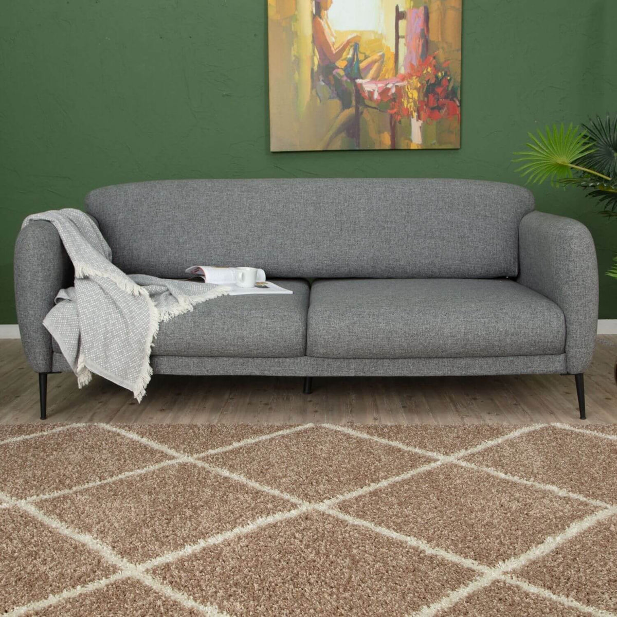 Moroccan Beige Shaggy Rug | 520