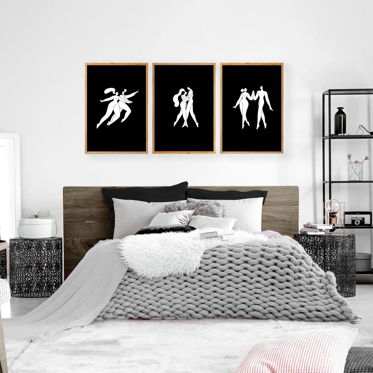 Big Pictures For Bedroom | Set of 3 Minimalist Wall art Prints