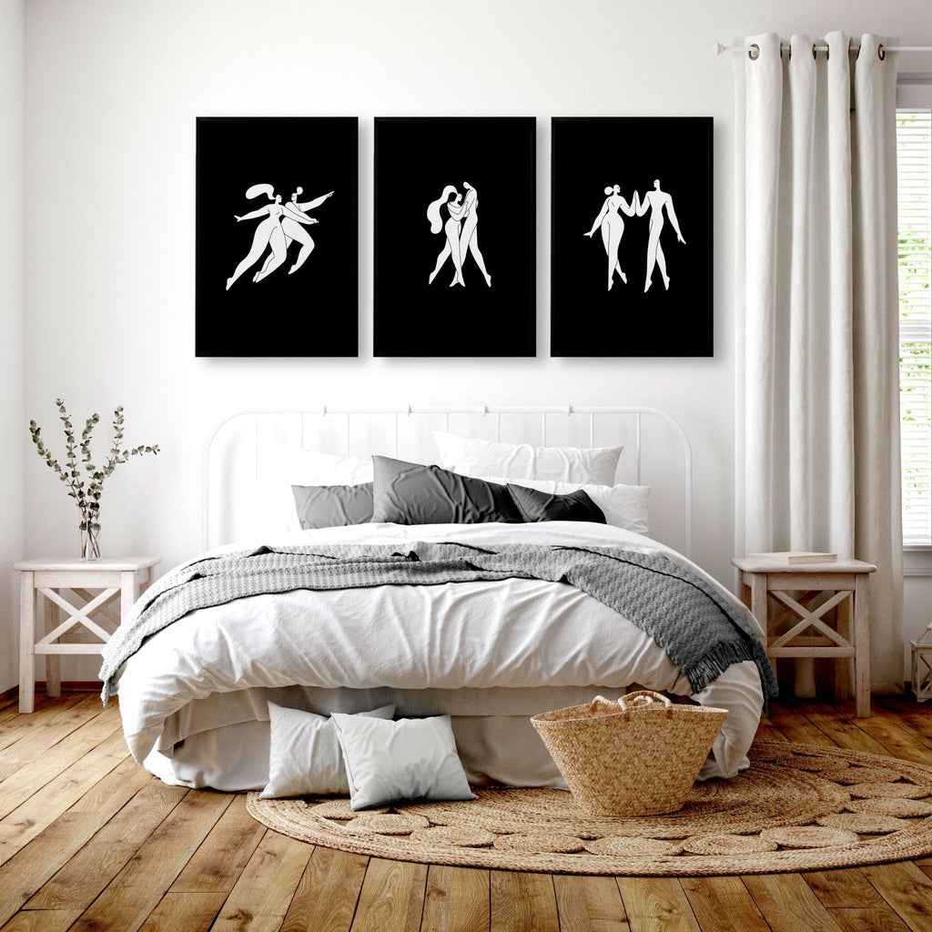 Big Pictures For Bedroom | Set of 3 Minimalist Wall art Prints