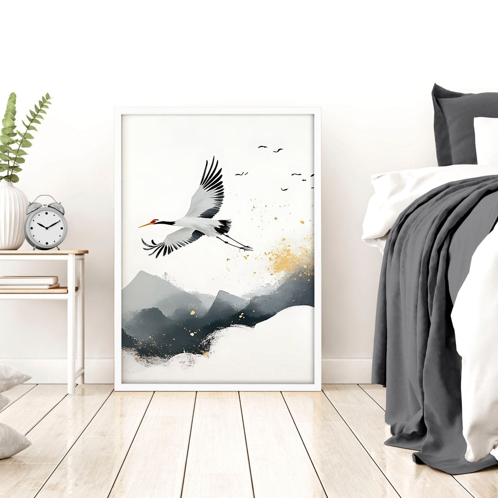 Big Wall Art For Bedroom | Set of 3 Asian Inspired Wall art Prints